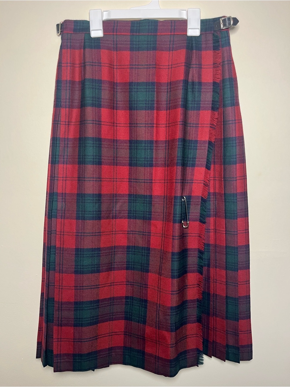 Vintage O’Neil of Dublin Ireland Plaid Tartan Wrap Kilt Wool Skirt Size 16